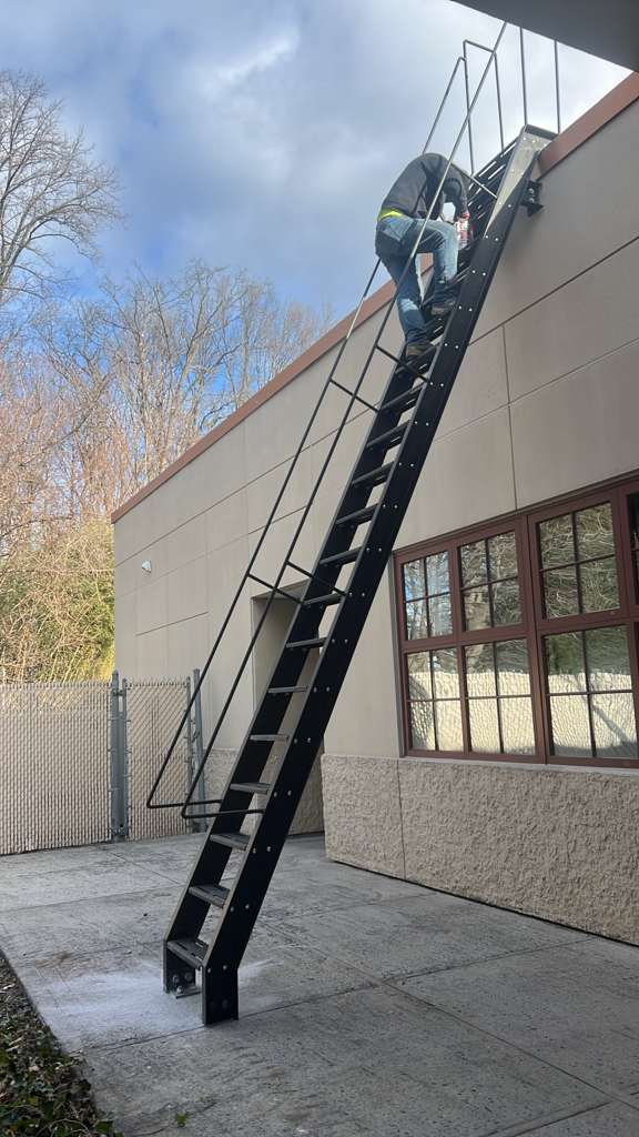 Exterior roof ladder, fixed ladder, Bronx