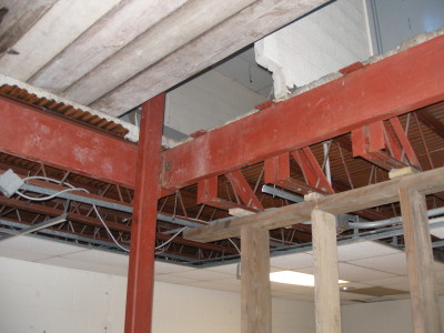 Structural steel openings for mechanicals with tubular steel supports and steel angle Iron welded bracing trusses. (Brooklyn, NY)