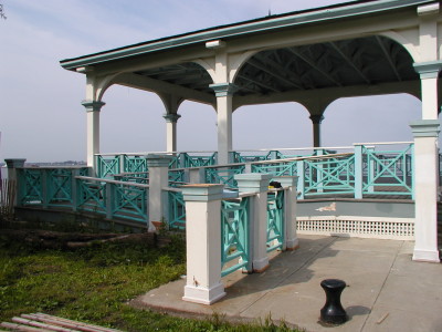 4' tall custom designed welded tubular fence/railing powered coated finish. (Staten Island) 3 of 3