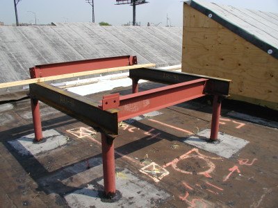 Small painted structural roof dunnage. (Bronx, NY)