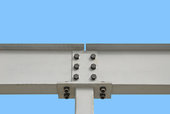 Structural beam moment connection on post into roof for HVAC dunnage. (Brooklyn, NY)