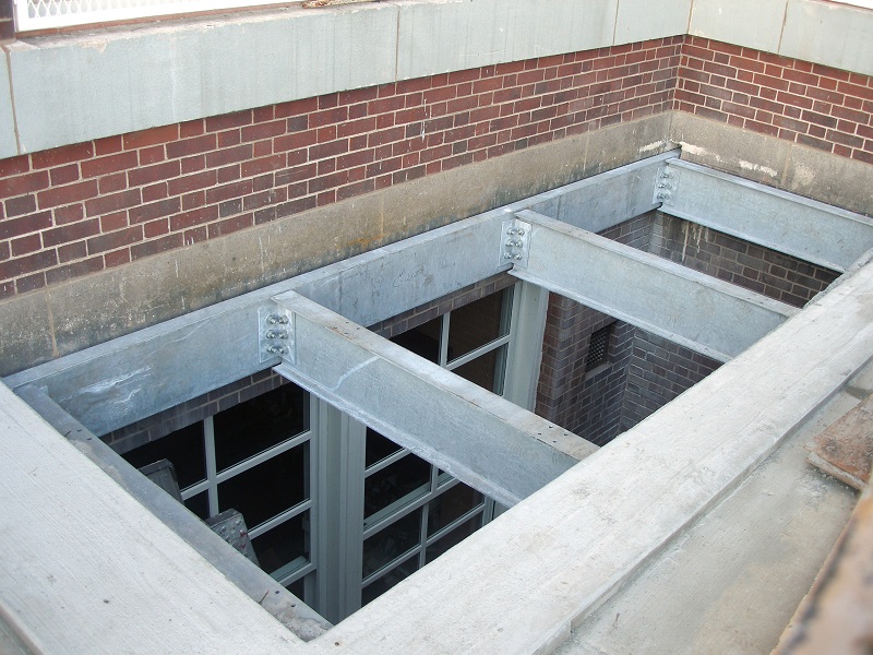 Galvanized grating structural support, southwest Brooklyn
