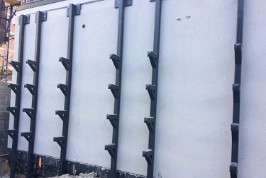 Welded steel custom shelving apoxied into masonry wall, heavy duty steel rack for gas meters bronx ny