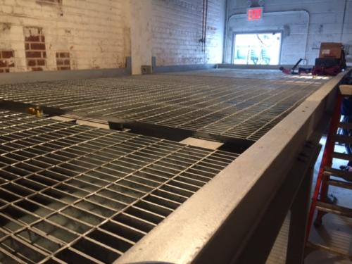 catwalk mezzanine mechanical room galvanized grating
