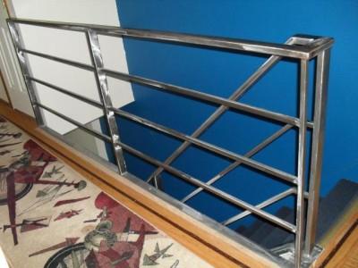 Tubular steel polished steel railings