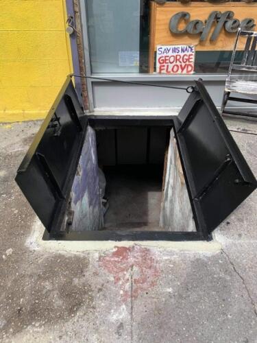 custom metal hatch flat sidewalk cellar door steel