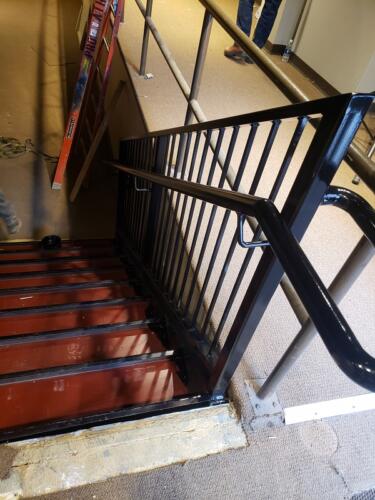 Code compliant metal staircase guardrailing pipe handrail ada loop