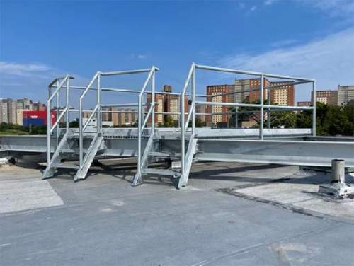 Floating galvanized grating metal staircases