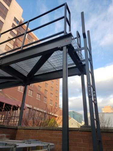 metal raised catwalk galvanize ladder fixed