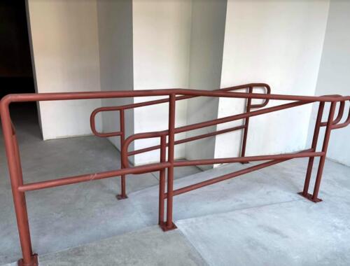 pipe railing mounted ada loop store commercial williamsburg  brooklyn nyc