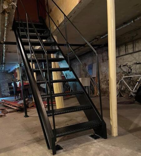 Staircase fabricated indoor steel